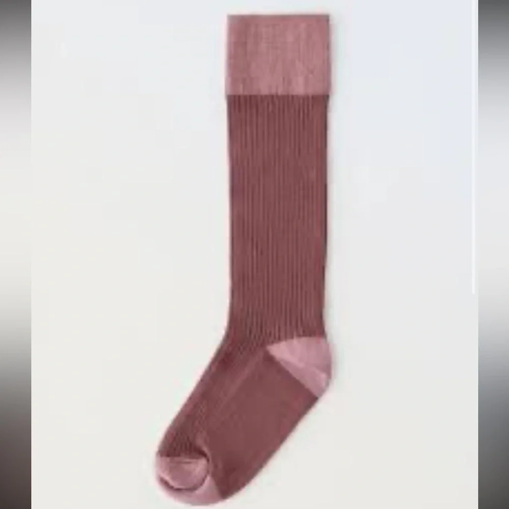 ZARA knee block color two pack gray & pink kids Socks